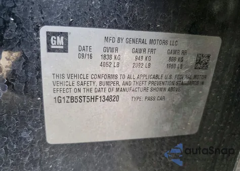 2017 Chevrolet Malibu Ls from USA, damaged, VIN 1G1ZB5ST5HF134820